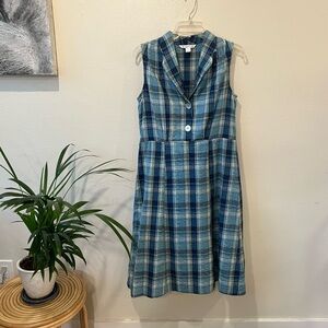 April Cornell Blue and White Sleeveless Sundress